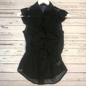 Black Dressy Ruffle Blouse